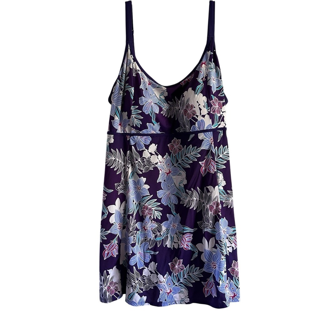 Swimsuits For All Women's‎ Size 32 Swim Dress Modest Purple Floral